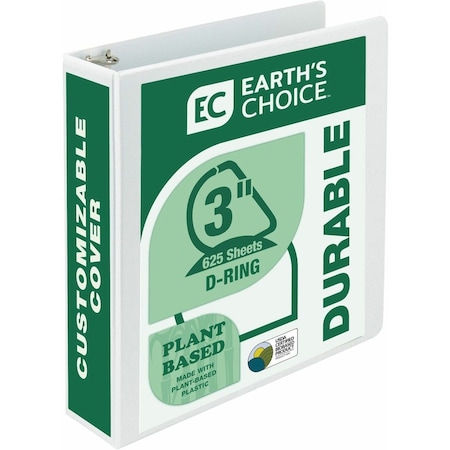 Samsill Binder, Biodegrade, D-Ring, 3", White 16987