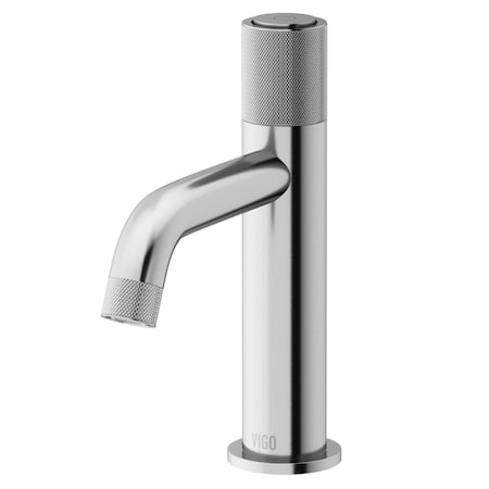 Vigo Apollo Button Operated Single-Hole Bathroom Faucet in Brushed Nickel VG01048BN