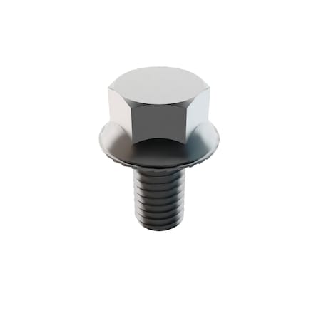 Zoro Select Not Graded, 3/8"-16 Serrated Flange Bolt, Plain Stainless Steel, 3/4 in L, 50 PK 2-SFH-37C-75