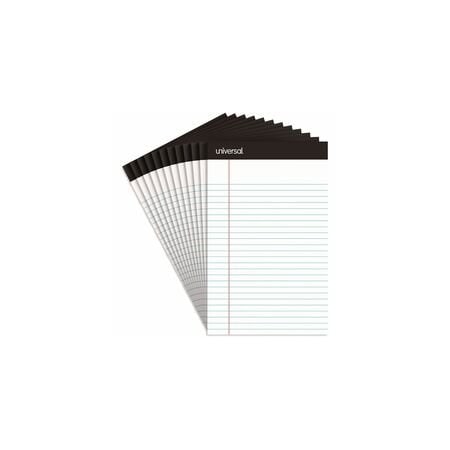 Universal Premium Ruled Writing Pads with Heavy-Duty Back, Narrow Rule, 50 White 5 x 8 Sheets, 12PK UNV57300