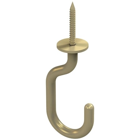 National Hardware Modern Series JHook, 12332 in L, 42732 in H, Steel, Brushed Gold, Ceiling Mounting N275-524