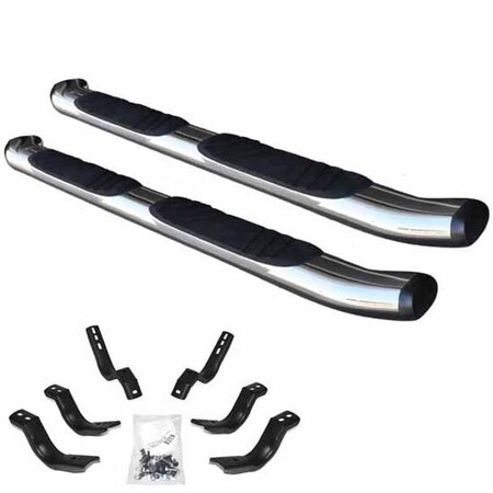 Ilc Replacement For Gmc Sierra 2500Hd With An Extended Cab Year 2012 Chrome Composite Side Step Kit WZ-EDWD-U