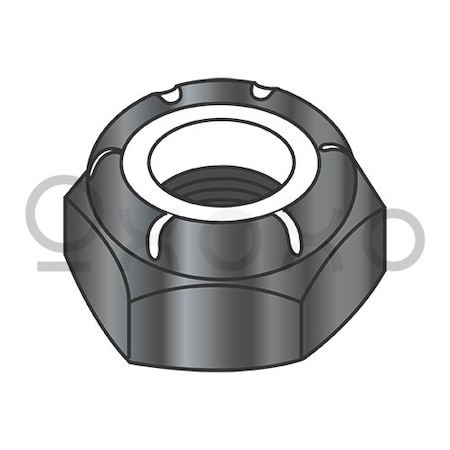 Oxoxo 1/2-13 NTE Thin Pattern Nylon Insert Hex Lock Nut Black Oxide, 800PK 604388