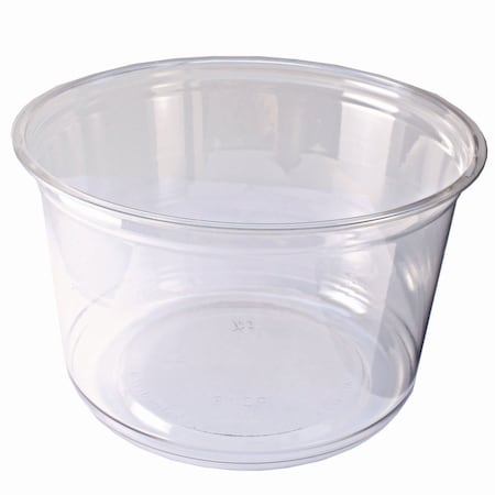 Fabri-Kal Recycleware Round Deli Container, 16 oz, 4.6" Diameter x 3" h, Clear, Plastic, 500PK 000000000009501034