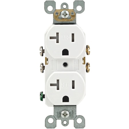 Leviton 20A White Tamper Resistant Residential Grade 5-20R Duplex Outlet S02-T5820-0WS
