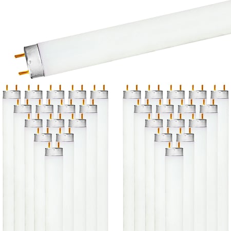 Luxrite 30-Pack F17T8/865 17W 24 Inch T8 Fluorescent Tube Light Bulb, 6500K Daylight, 1350 Lumens, 30PK LR20755