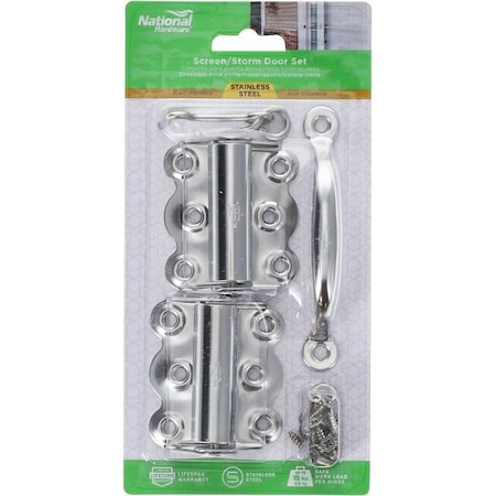 National Hardware SCREEN/STORM DOOR SET SS 5-PC N185-707
