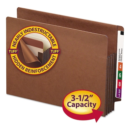 Made-To-Stick Heavy Duty Redrope End Tab Expansion Pocket, Red - 3.5 in. - Size Letter MA3744700