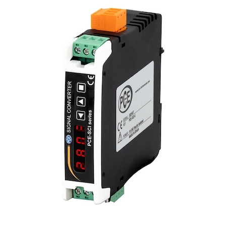 Pce Instruments Configurable DIN rail converter, accepts AC/DC V or A inputs with 4-20 mA or 0-10 V output PCE-SCI-E
