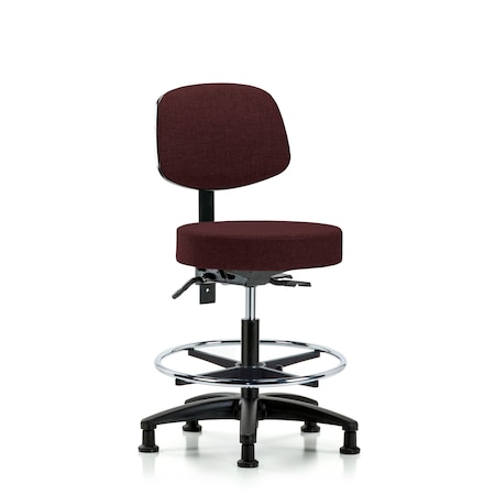 Blue Ridge Ergonomics Bech Stool, Med, Fab, Bk, Tilt, CF, Gld, Bur BR-FMBST-RG-T1-CF-RG-F41