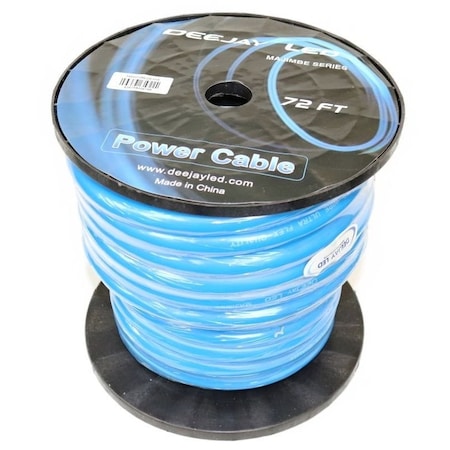 Deejay Led 72 Foot Zero gauge thick type power cable for heavy current usage BLUE TBH072BLUEMIX