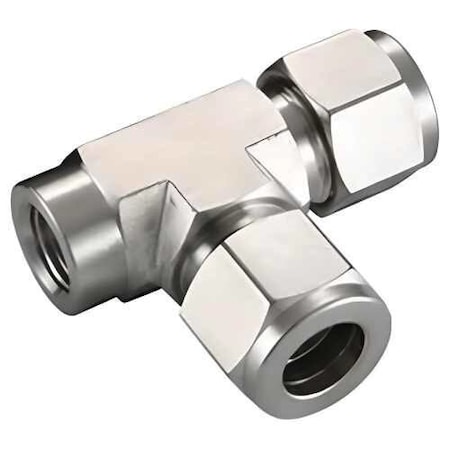 Arek Female Run Tee 3/8 in Tube OD X 3/8 in NPT SS 316 RL127 FRT _ 3/8 X 3/8