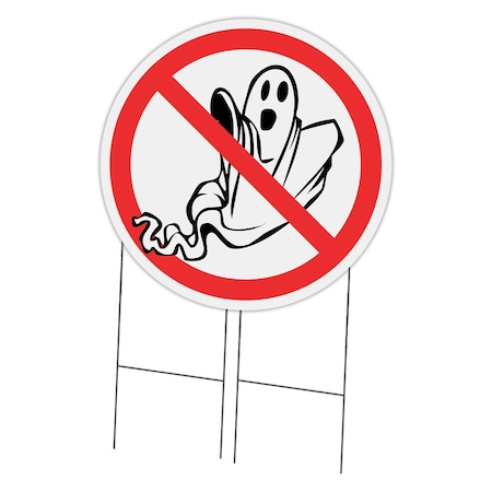Signmission No Ghosts Double Sided Corrugated Plastic Circle Yard Sign C-36-CIR-DS-WS-No Ghosts