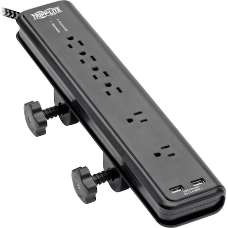 Eaton Tripp Lite Series Safe-IT 6-Outlet Surge Protector, 2 USB Charging Ports, 8 ft. Cord, 5-15P TLP608DMUAM