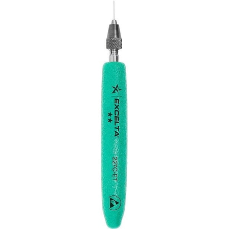 Excelta Pin Vise with Probe, 4" L, Brass 227C-ET