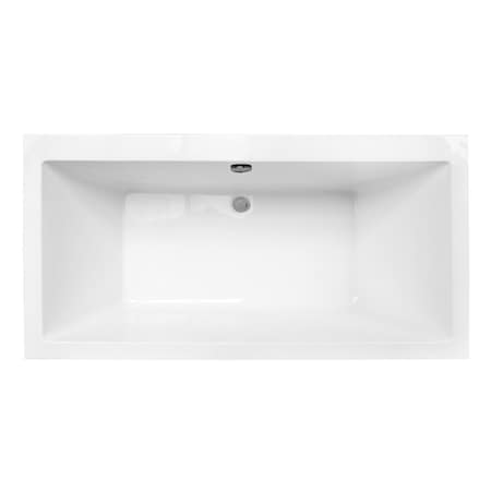 Kingston Brass 66-Inch Acrylic Rectangular Double Ended Freestanding Tub with Overflow/Drain Assembly VTSQ663422M8