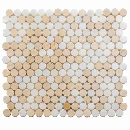 Apollo Tile 11 x12 Crema Marfil, Eastern White Marble Polished Floor and Wall Mosaic Tile 4.83 sqft/case, 5PK APLKB88P05PA