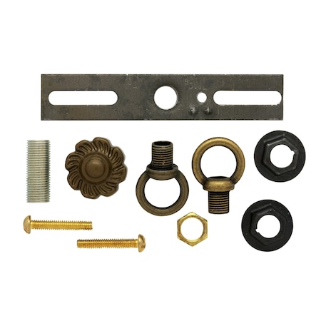 Satco Bath Swag Canopy Kit Antique Brass Finish 5in Diameter 3- 7/16in Holes Includes Hardware 10lbs Max 90/191