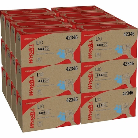 Wypall Wypall L10 Disposable Towels 42346 Lightweight 1 Ply Pop-Up Box White 24 250, PK24 42346