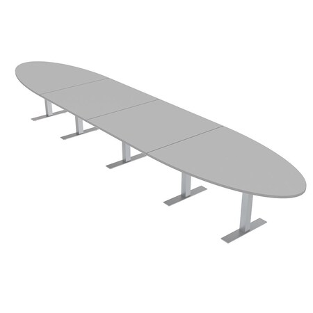 Skutchi Designs 20ft Conference Table With Power Unit | 18 Person Modular Oval Meeting Table | Harmony Series HAR-OVL-48X240-T-U779-NA