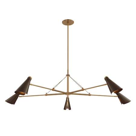 Troy Lighting Andersen 5 Light Chandelier, Patina Brass and Bronze, 69.25 In x 21 In F4369-PBR/BRZ