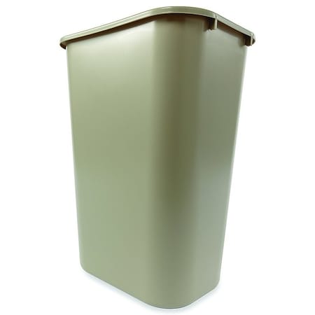 Rubbermaid 2957 Waste Basket, 41.25 qt Capacity, Plastic, Beige, 19-7/8 in H FG295700BEIG