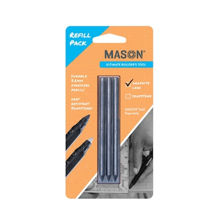 Faro Tools Faro Mason Spare Refill Pack, Graphite Lead 5.6mm, 3PK 59473