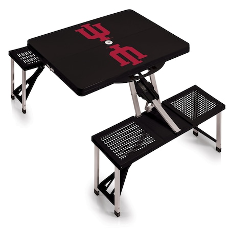 Picnic Time Family Of Brands Indiana Hoosiers - Picnic Table Portable Folding Table, Black 811-00-175-674-0