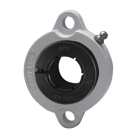 Ami Bearings SINGLE ROW BALL BEARING - 15/16in WIDE ACCU-LOC WHITE 2-BOLT FLANGE UELF205-15W