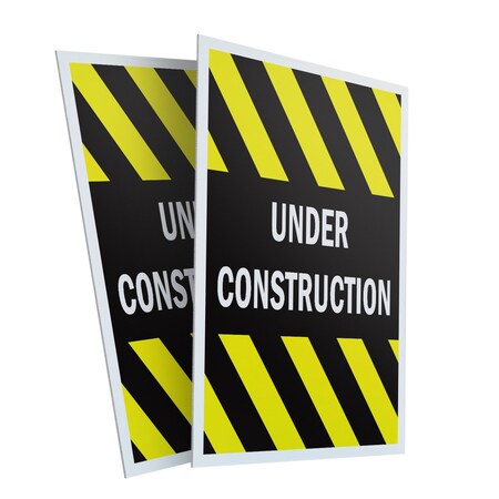 Signmission Under Construction, Plastic Signs Only 24 Inch x 36 Inch, Corrugated Plastic, 2PK CSB-2436-2PACK-Under Construction
