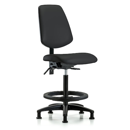 Blue Ridge Ergonomics High Bench Chair No Arms, 26" to 35" Height, Vinyl, Black BR-VHBCH-MB-RG-T1-A0-BF-RG-8540