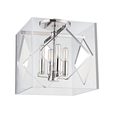 Hudson Valley Lighting Travis 4 Light Semi Flush 12 In. Polished Nickel 5912F-PN