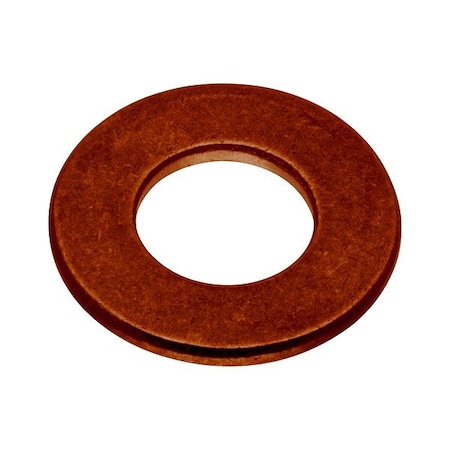 Zoro Select Flat Washer, For Screw Size #10 , Copper Plain Finish, 5 PK WASB#10NCU