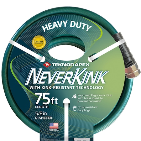 Teknor Apex NeverKink 5/8 in. D X 75 ft. L Heavy Duty Garden Hose 8617-75