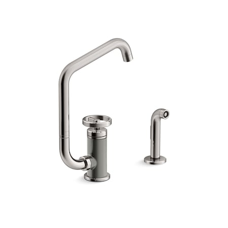 Kohler Billet Single-handle bar sink faucet with two-function extended-reach spout and side sprayer 28667-9-TT