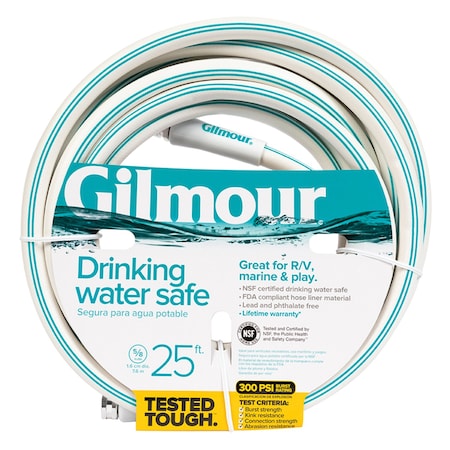 Gilmour Drinking Water Safe 5/8 in. D X 25 ft. L RV/Marine Hose 1066003