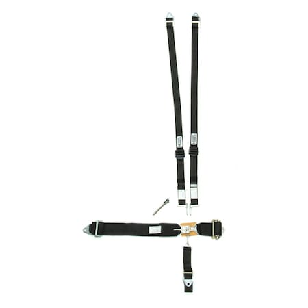 Hooker Harness 51110 5 Point Harness HANS Aluminum Left Latch Ratchet Adjust - Black HRH51110