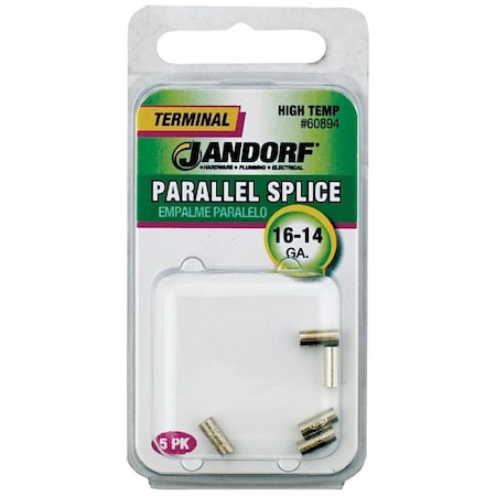 Jandorf Butt Splice Connector, 16 to 14 AWG Wire, 5PK 60894