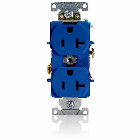 Leviton Duplex Straight Blade Receptacle, 5-20R, 20 A, 125V AC, 2 Pole, 3 Wire, Flush Mount, Grounded 5362-SBU