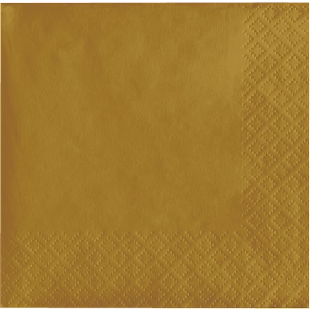 Touch Of Color Glittering Gold Beverage Napkins 1200 ct, 5"x5", 1200PK 253276