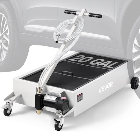 Vevor Low Profile Oil Drain Pan 17 Gal Oil Drain Cart with Electric Pump Black FF-931-E-S
