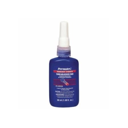Permatex Permanent Strength Red Threadlocker, 50 mL, 1 in Thread, Red 230-26250