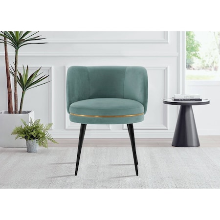 Manhattan Comfort Modern Kaya Pleated Velvet Dining Chair in Mint Green DC080-MG