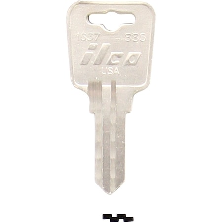 Ilco Sentry Nickel Plated Safe Key SS5 / 1637, 10PK IAL00000602