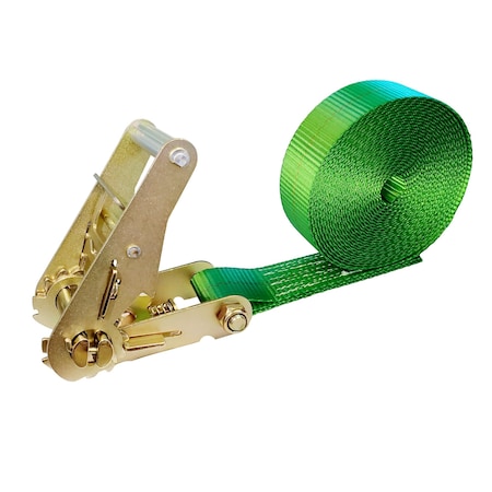 Tie 4 Safe 2'' x 20' Utility Heavy Duty Endless Ratchet Tie Down Strap WLL: 3,333 LBS. Green RT02CK-520E-GR-C-1