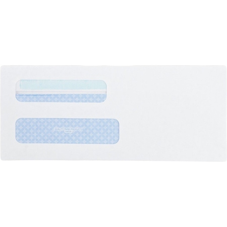 Quality Park Dbl Window Envelope, White, Paper, PK500 QUA24539