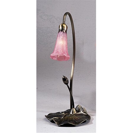 Meyda 16H Pond Lily 1 Light Accent Lamp - Pink 13447