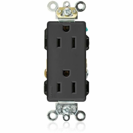 Leviton PlugsandReceptacles, 15A, 125VAC, Blk, Nylon 16262-E