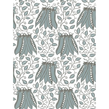 A-Street Prints Peas in a Pod Turquoise Garden Wallpaper 2821-25121