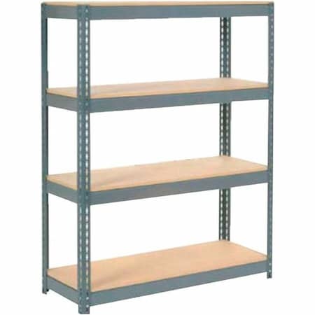 Global Industrial 4 Shelf, Extra HD Boltless Shelving, Starter, 48inW x 18inD x 72inH, Wood Deck 255678
